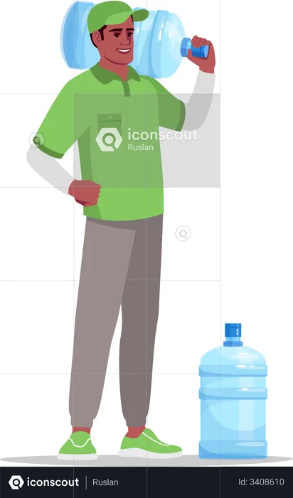 Water bottle delivery illustration